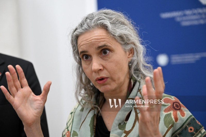Магдалена Гроно на брифинге в Ереване 8 июля 2024 года