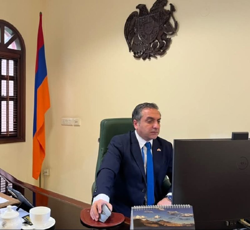 Посол Армении Ваагн Афян на онлайн-встрече по Sri Lanka EXPO-2027