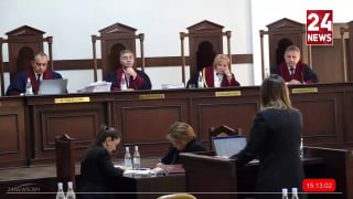 Министр юстиции Србуи Галян выступает с заявлением по выборам в Явке