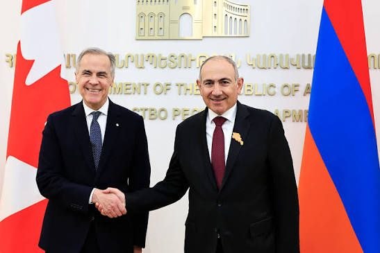 Премьер-министры Канады и Армении Марк Карни и Никол Пашинян на встрече