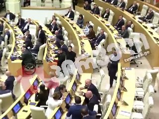 Драка в парламенте Грузии после выступления премьер-министра Ираклия Кобахидзе