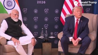 Дональд Трамп и Нарендра Моди на встрече, обсуждение помощи Индии